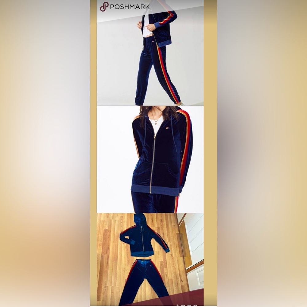 Aviator Nation, blue velvet jumpsuit
